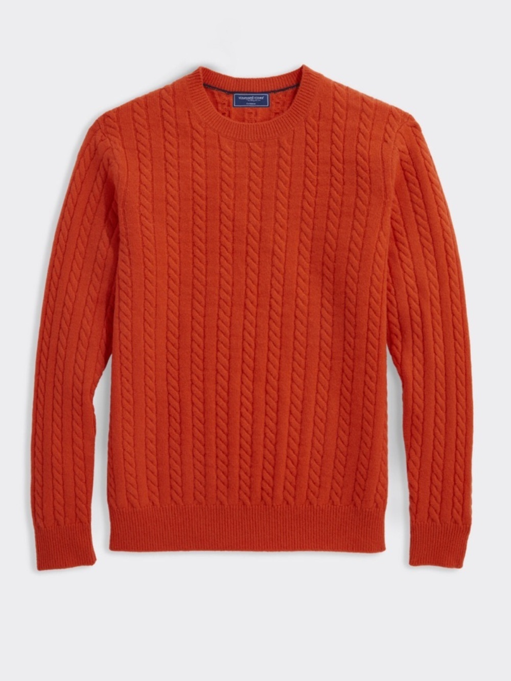 VINEYARD VINES BOYS CABLE KNIT COTTON CASHMERE CREWNECK SWEATER RED MEDIUM